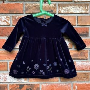 VINTAGE Velour Holiday Dress (Navy)
